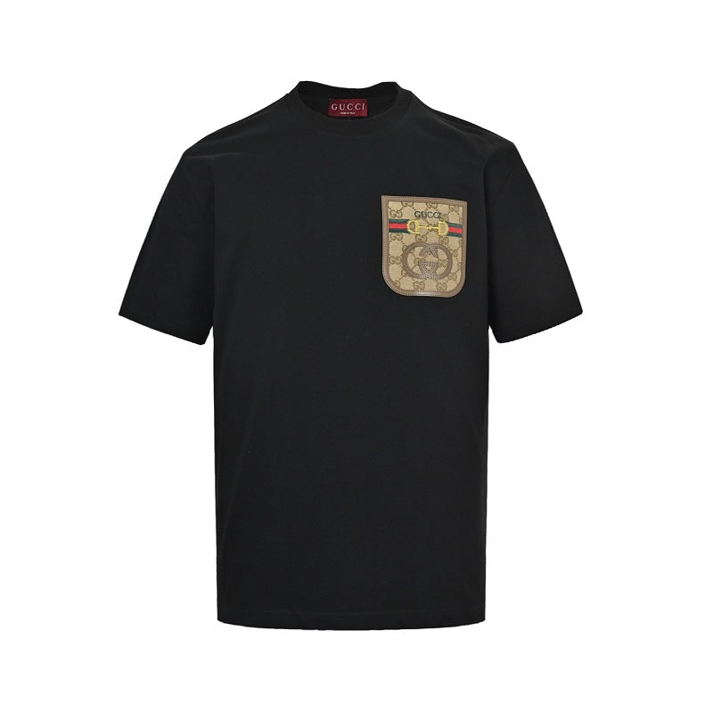 Exclusive Gucci GG Supreme Horsebit Patch Pocket T-Shirt — White — Size S — Side View