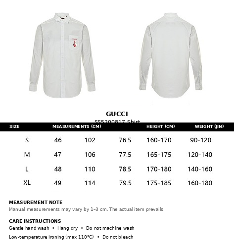 Exclusive Gucci Anchor Embroidered Striped Cotton Long-Sleeve Shirt – White — S — Top View