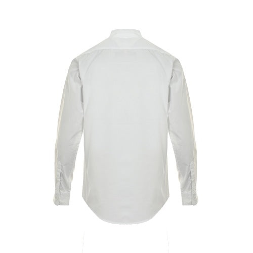 Exclusive Gucci Anchor Embroidered Striped Cotton Long-Sleeve Shirt – White — S — Back View