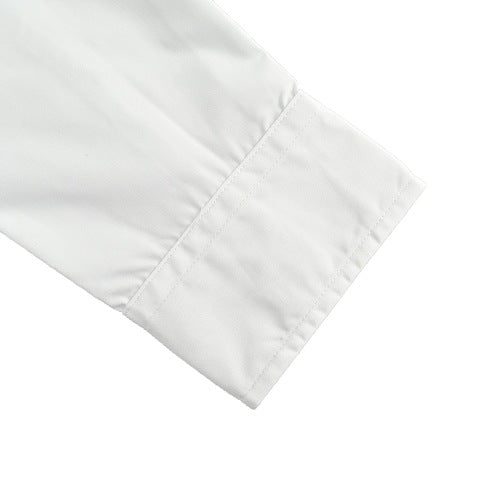 Exclusive Gucci Anchor Embroidered Striped Cotton Long-Sleeve Shirt – White — S — Detail View