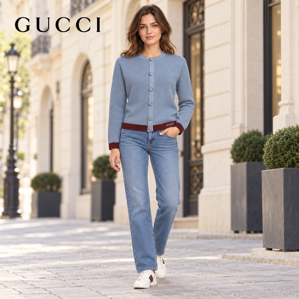 Exclusive Gucci Unisex Knit Cardigan — S — Back View