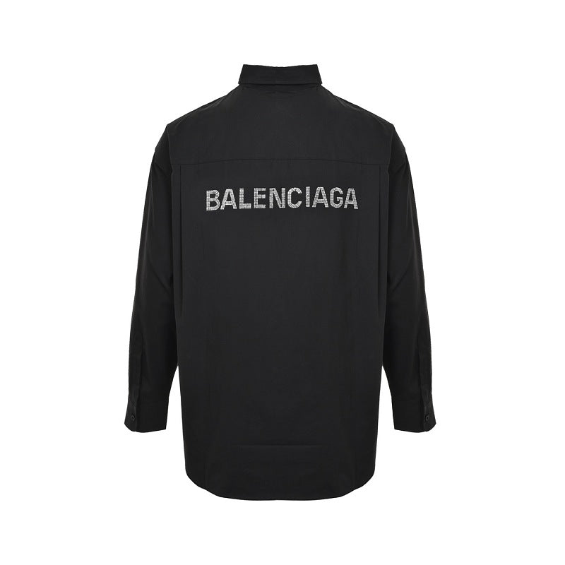 Exclusive Balenciaga Cotton Shirt with Glass Fibre Trim — XS — Front View
