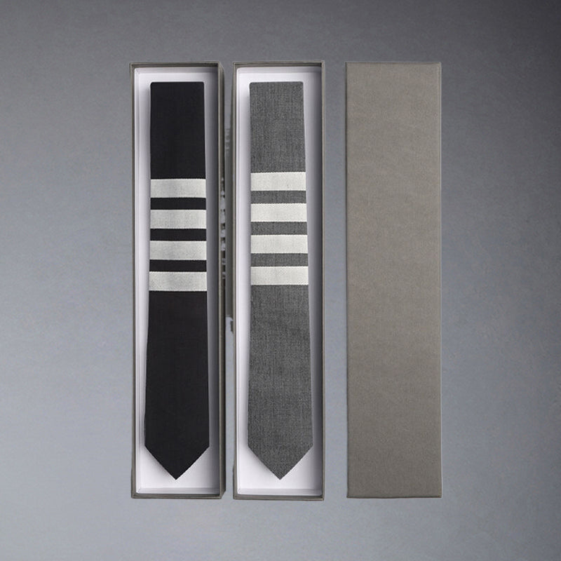 Exclusive Thom Browne 2025SS Tie — Gray — Front View