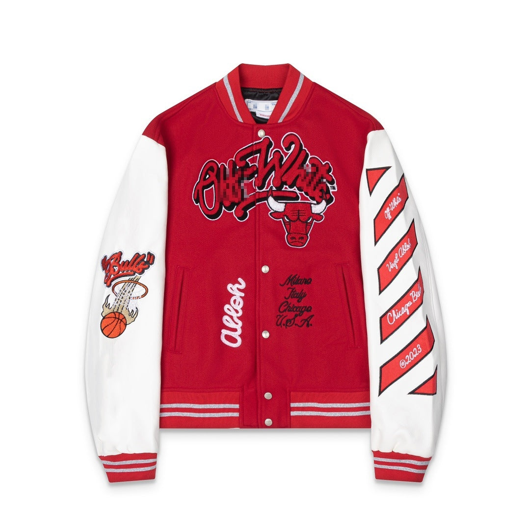 Exclusive Off-White  Baseball uniform#9 — Red — Size S — Side View