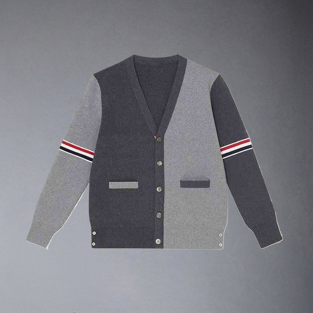 Exclusive Thom Browne 2025 Knitted sweater coat — Gray — Size 1/M — Front View