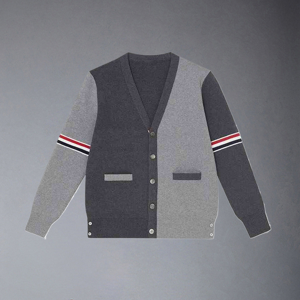 Exclusive Thom Browne 2025 Knitted sweater coat — Gray — Size 1/M — Front View