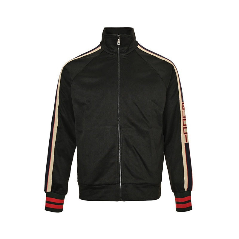 Exclusive Gucci Black Track Jacket with Signature Side Stripe — XS — Side View
