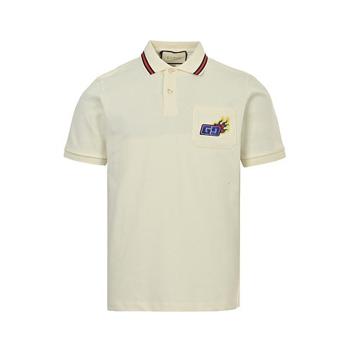 Exclusive Gucci GG Monogram All-Over Print Polo Shirt — White — Size M — Detail View