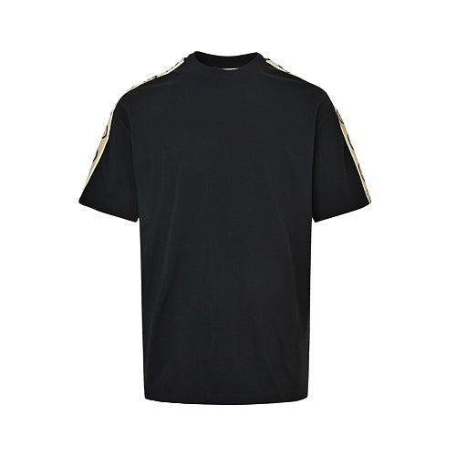 Exclusive Gucci GG Tape Shoulder-Stripe Oversized T-Shirt — Black — Size XS — Side View