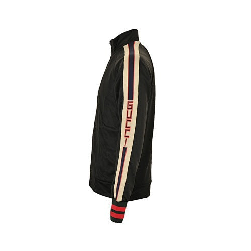 Exclusive Gucci Black Track Jacket with Signature Side Stripe — XS — Back View