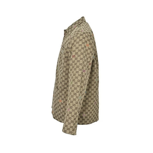 Exclusive GG Monogram Canvas Jacket with Multicolor Embroidery — S — Back View