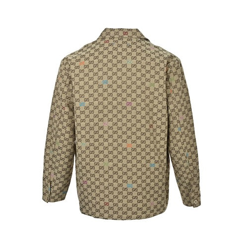 Exclusive GG Monogram Canvas Jacket with Multicolor Embroidery — S — Top View