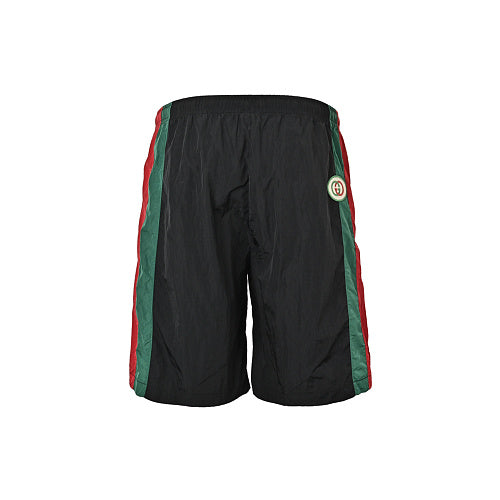 Exclusive Gucci Web Stripe Nylon Shorts — S — Top View