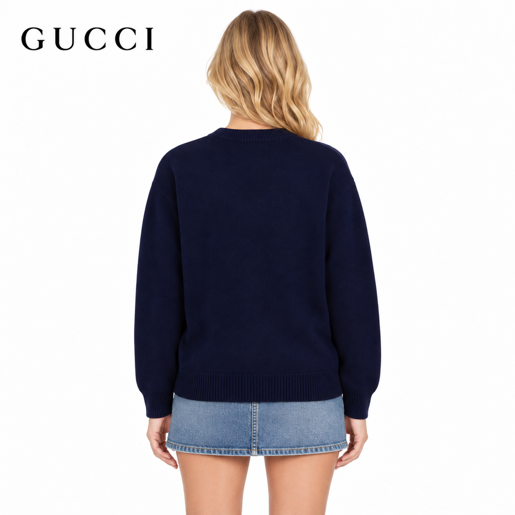 Exclusive Gucci Unisex Jacquard Crewneck Sweater — S — Side View