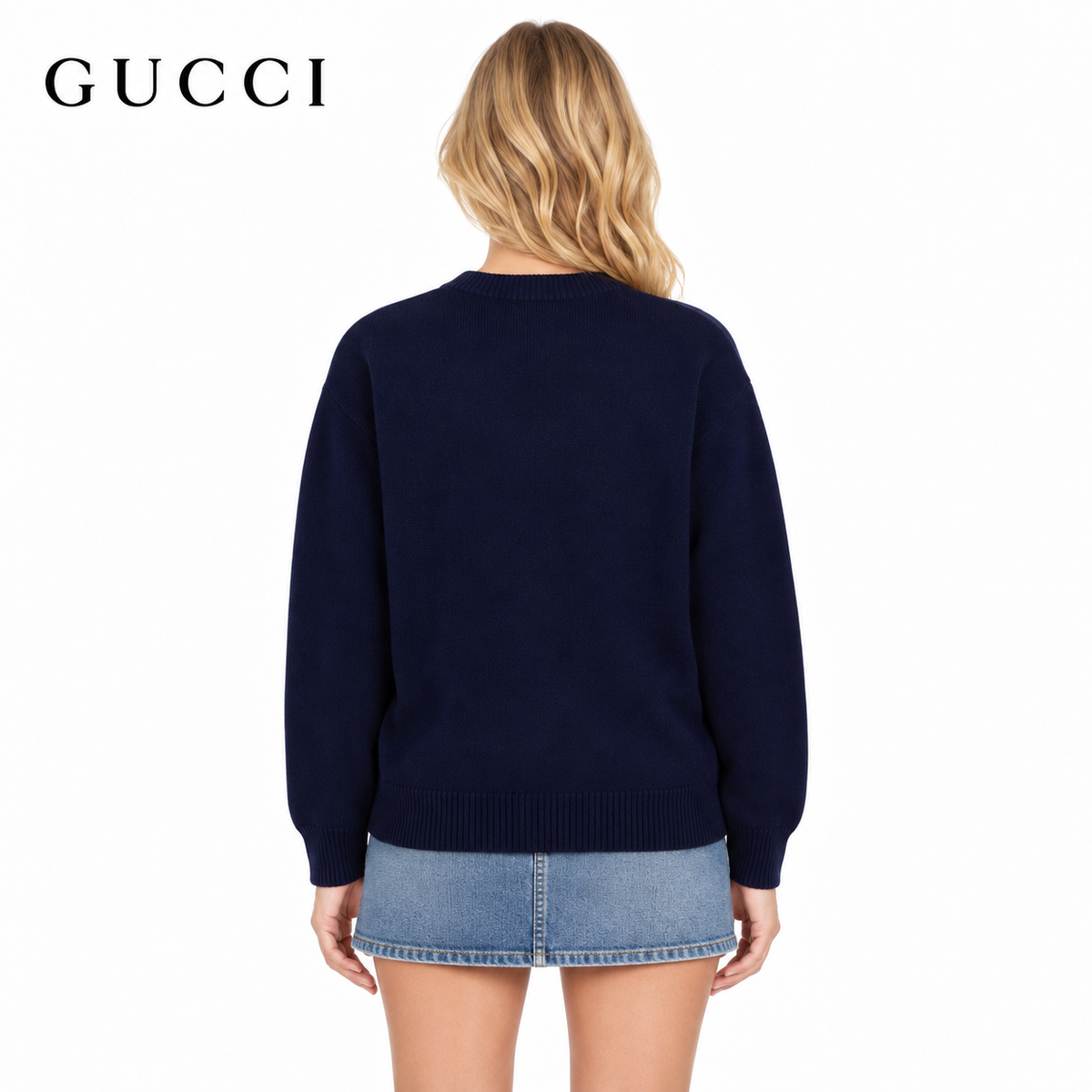 Exclusive Gucci Unisex Jacquard Crewneck Sweater — S — Side View