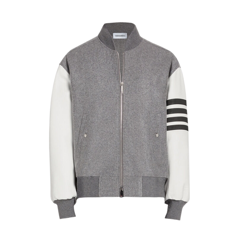 Exclusive Thom Browne Leather sleeves coat — Gray — Size 1/M — Alternate View 10