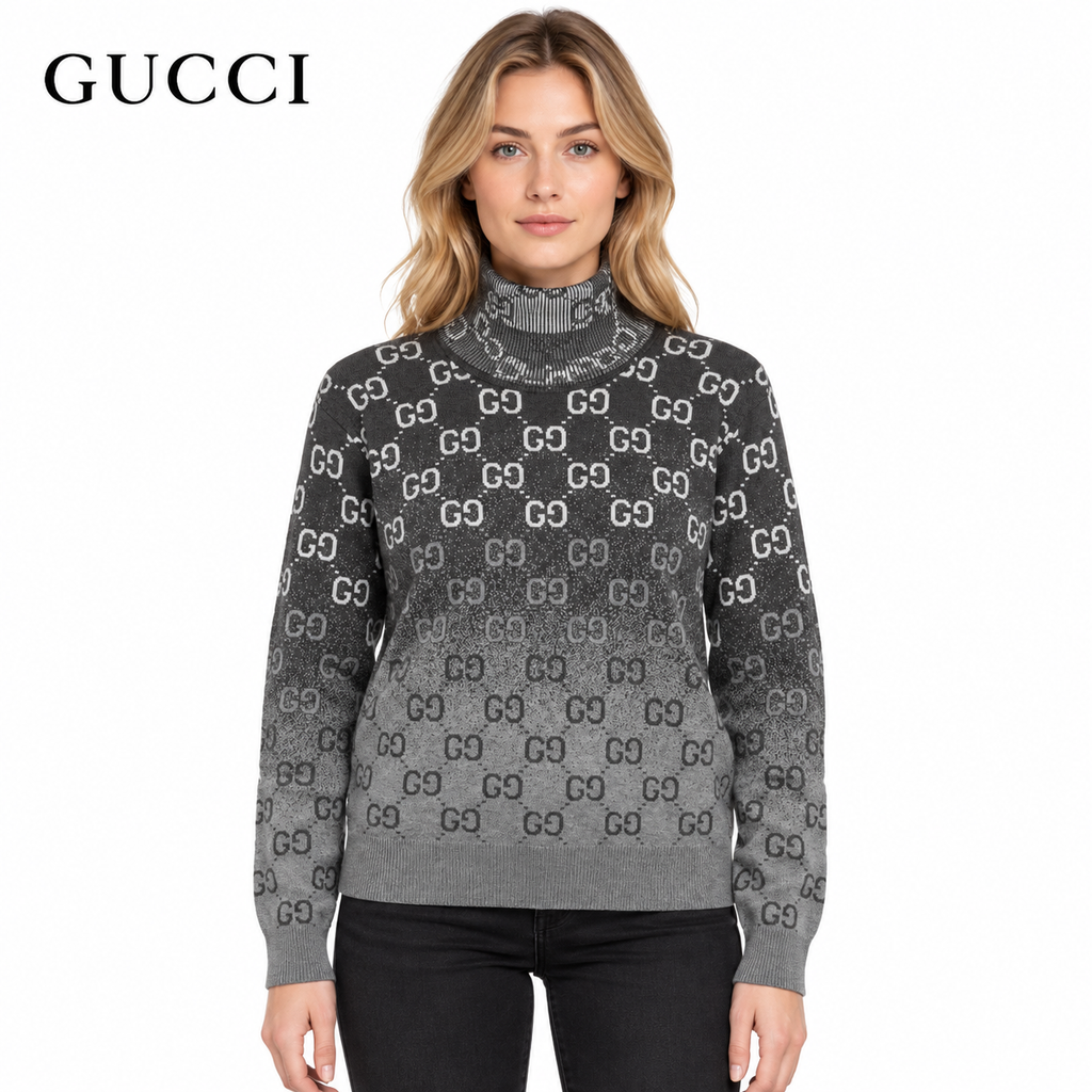 Exclusive Gucci Unisex Monogram Double-G Mock-Neck Sweater — XS — Front View