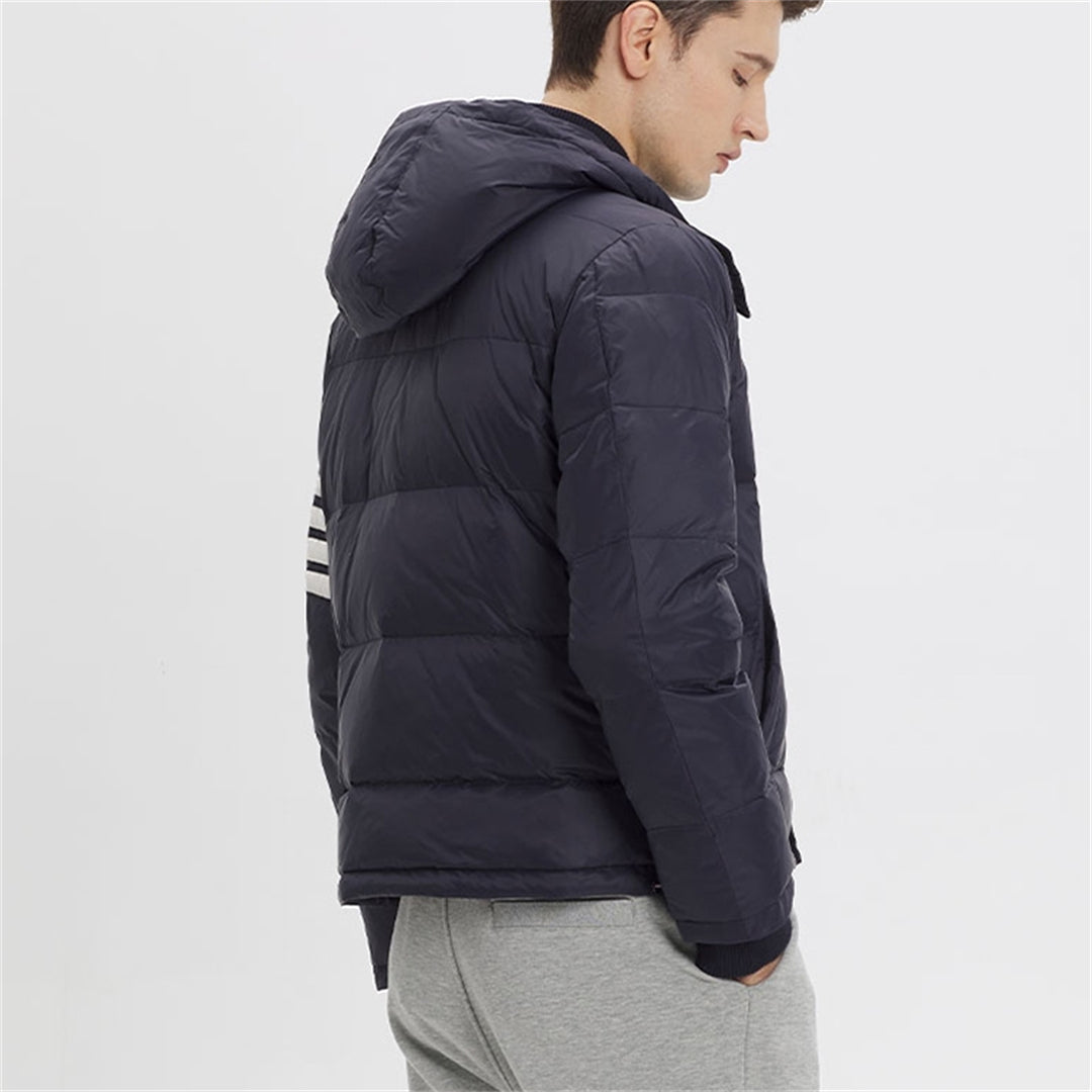 Exclusive Thom Browne  Hooded Down Jacket — Gray — Size 1/M — Top View