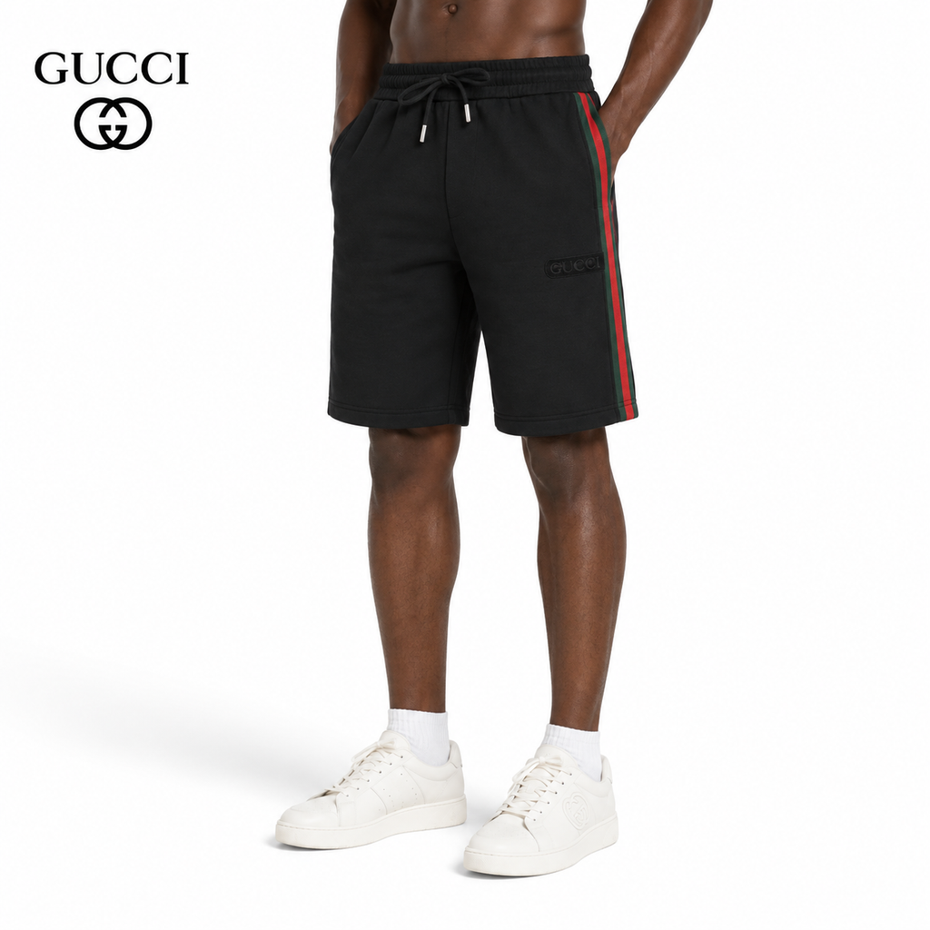 Exclusive Gucci Web Stripe Jersey Shorts — S — Front View