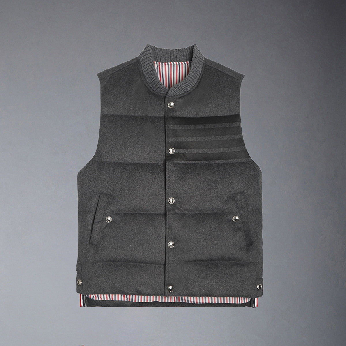 Exclusive Thom Browne 4-Bar Down vest — 1/M — Front View
