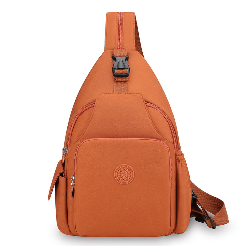 Exclusive Fashion Backpack Women's Casual Waterproof Multifunctional Chest Bag — Black — Side View