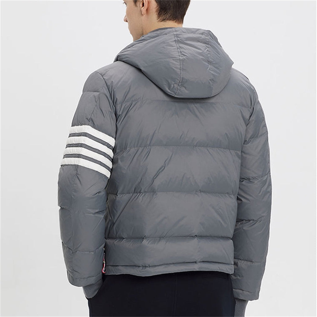 Exclusive Thom Browne  Hooded Down Jacket — Gray — Size 1/M — Alternate View 8