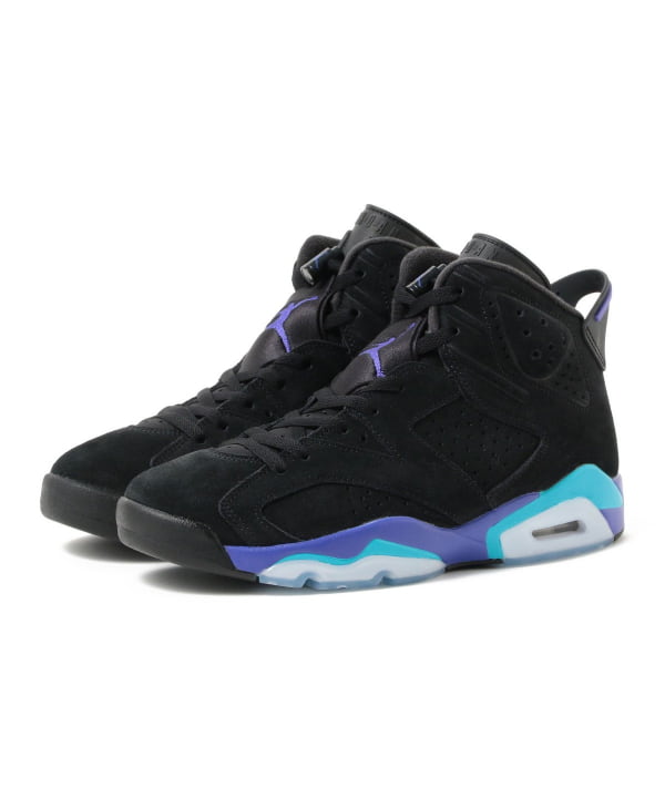Exclusive Jordan Men's Air 6 Chrome — Ice Blue/Black-sail-white — Size US M5- UK 4.5- EUR 37 — Side View