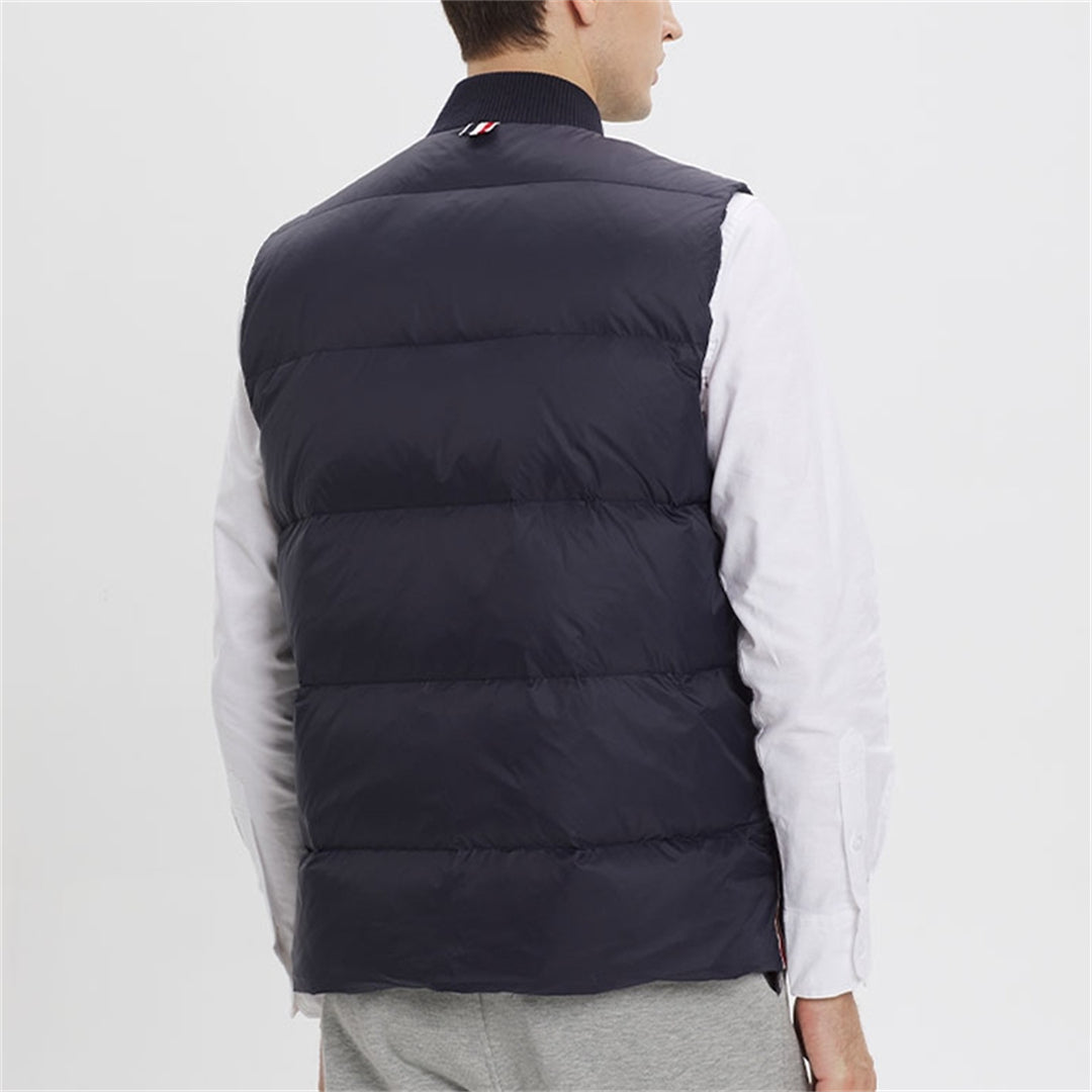 Exclusive Thom Browne  4-Bar Down vest — Black — Size 1/M — Lifestyle View