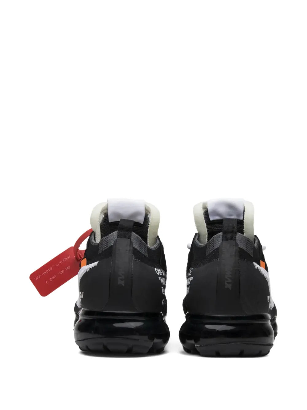 Exclusive Nike X Off-White The 10 Air Vapormax Flyknit Sneakers — Black — Size US M 6.5 - US W 8 — Back View