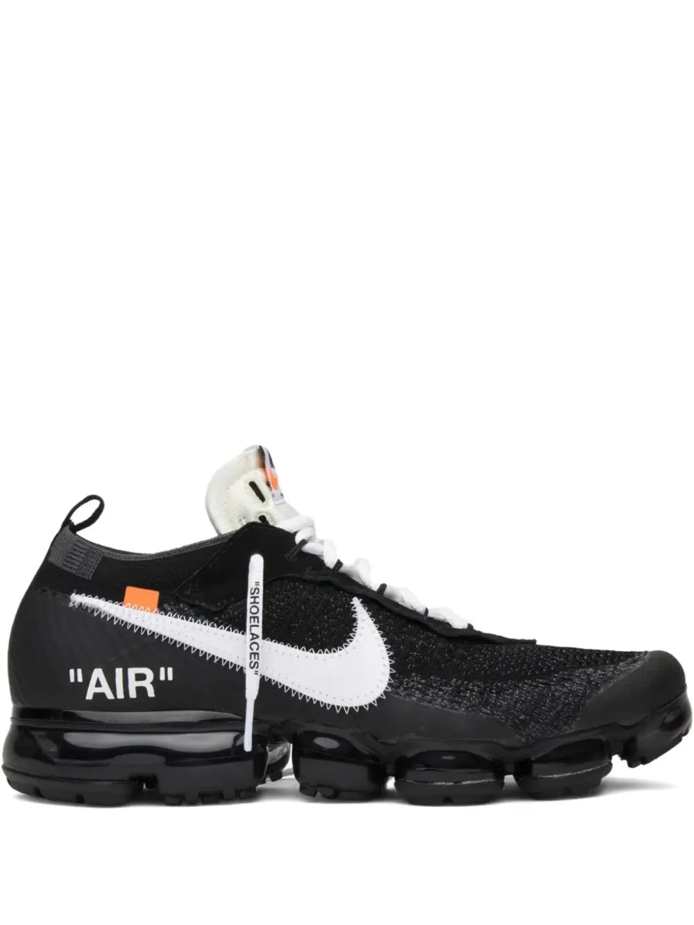 Exclusive Nike X Off-White The 10 Air Vapormax Flyknit Sneakers — Black — Size US M 6.5 - US W 8 — Front View