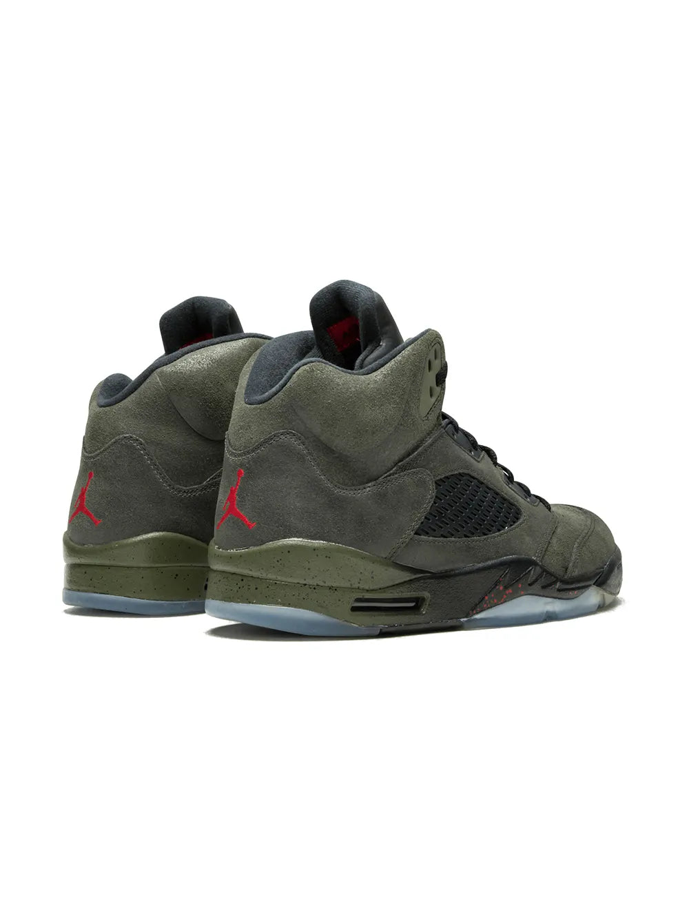 Exclusive Air Jordan 5 Retro Fear Pack Sneakers — Dark Green — Size US M 6 - US W 7.5 — Back View