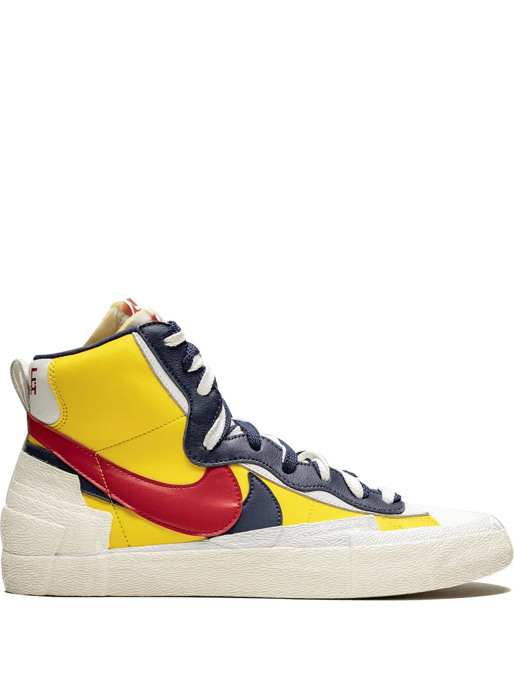 Exclusive Nike X Sacai Blazer Mid Varsity Maize Sneakers — Same as shown — Size US M 11.5 - US W 13 — Front View