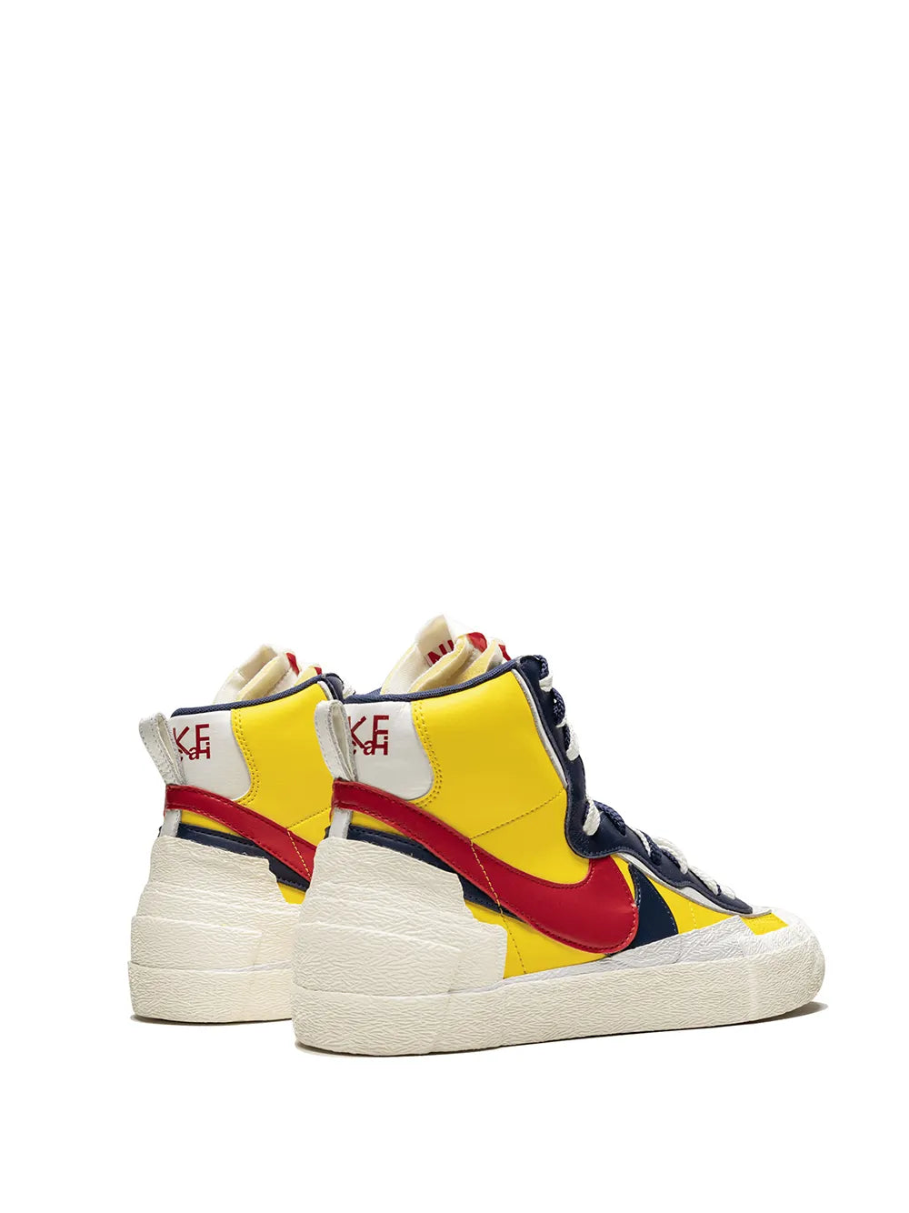 Exclusive Nike X Sacai Blazer Mid Varsity Maize Sneakers — Same as shown — Size US M 11.5 - US W 13 — Back View