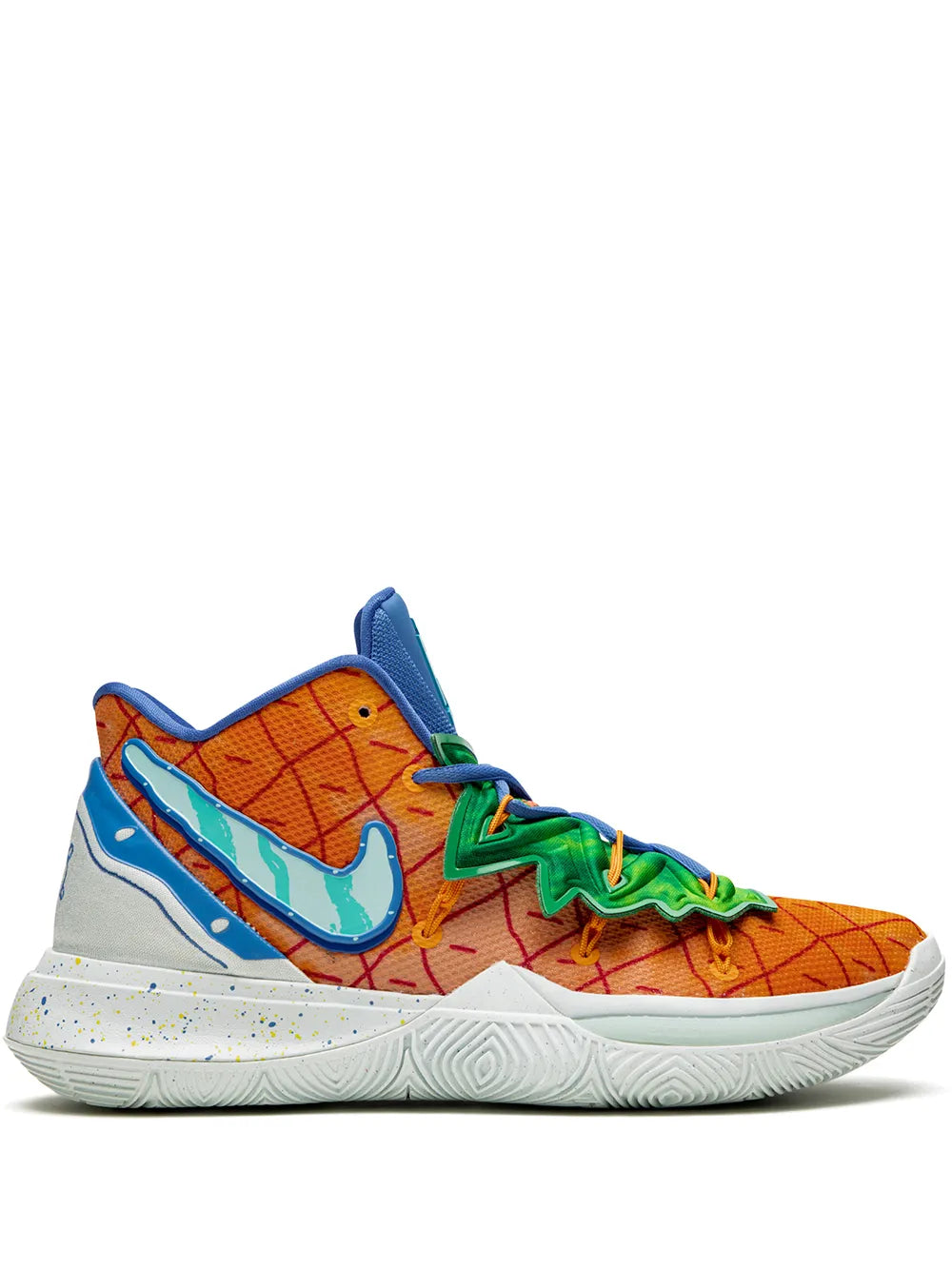 Exclusive Nike X Spongebob Squarepants Kyrie 5  ineapple House Sneakers — Same as shown — Size US M 6 - US W 7.5 — Front View