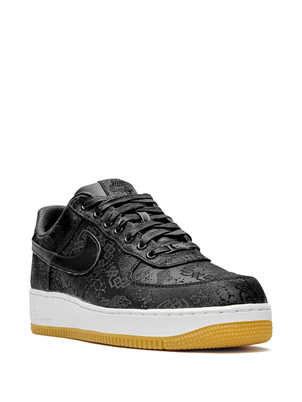 Exclusive Nike X Fragment X Clot Air Force 1 07 Black Silk Sneakers — Black — Size US M 4.5 - US W 6 — Side View