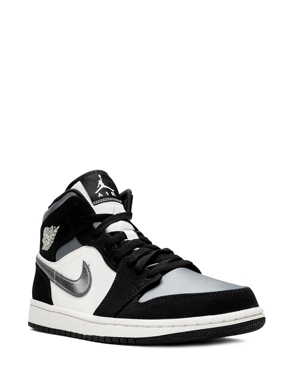 Exclusive Air Jordan 1 Mid Se Satin Grey Sneakers — Same as shown — Size US M 5 - US W 6.5 — Side View