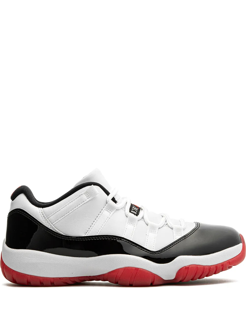 Exclusive Air Jordan 11 Retro Low Concord Bred Sneakers — White/Multicolour — Size US M 6 - US W 7.5 — Front View