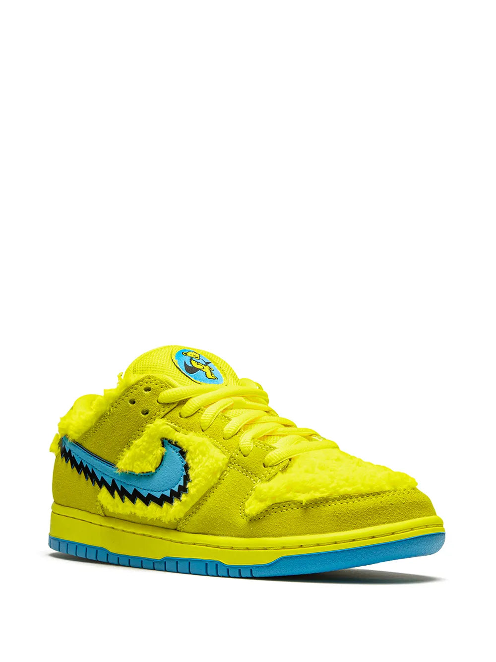 Exclusive Nike X Grateful Dead Sb Dunk Low Yellow Bear Sneakers — Yellow/Blue Fury — Size US M 3.5 - US W 5 — Side View