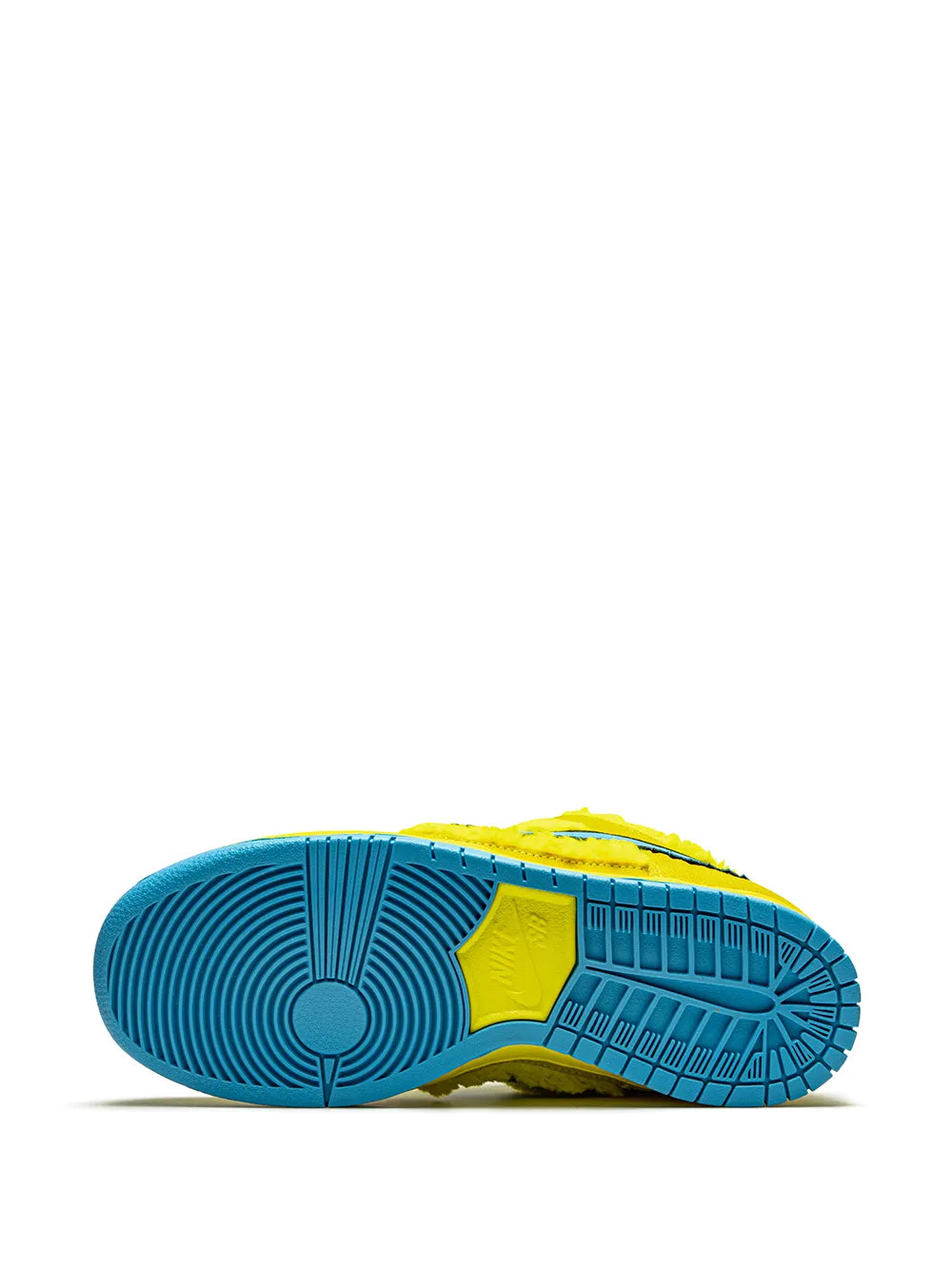 Exclusive Nike X Grateful Dead Sb Dunk Low Yellow Bear Sneakers — Yellow/Blue Fury — Size US M 3.5 - US W 5 — Top View