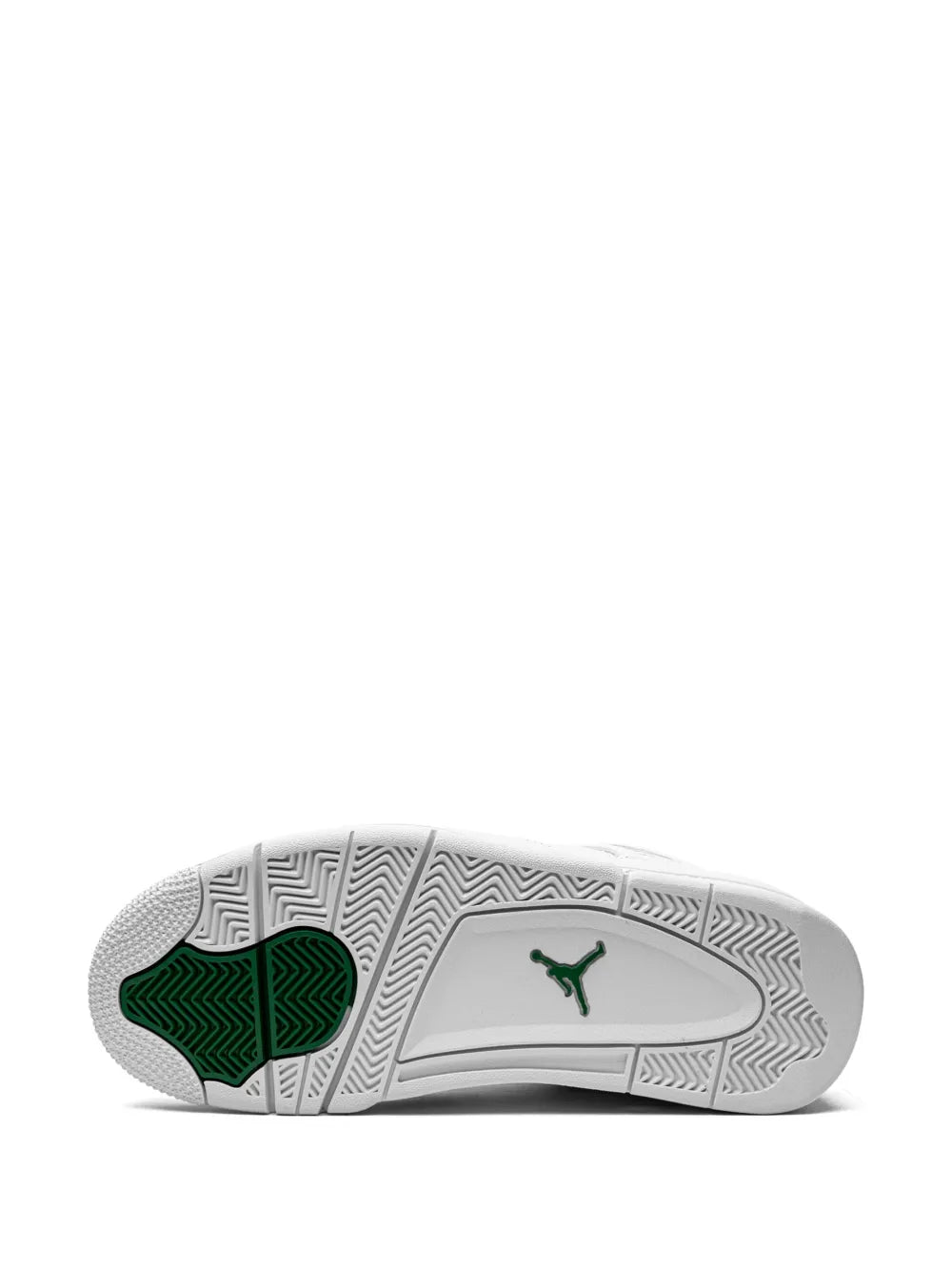 Exclusive Air Jordan 4 Retro Sneakers — White/Dark Green — Size US M 5 - US W 6.5 — Top View