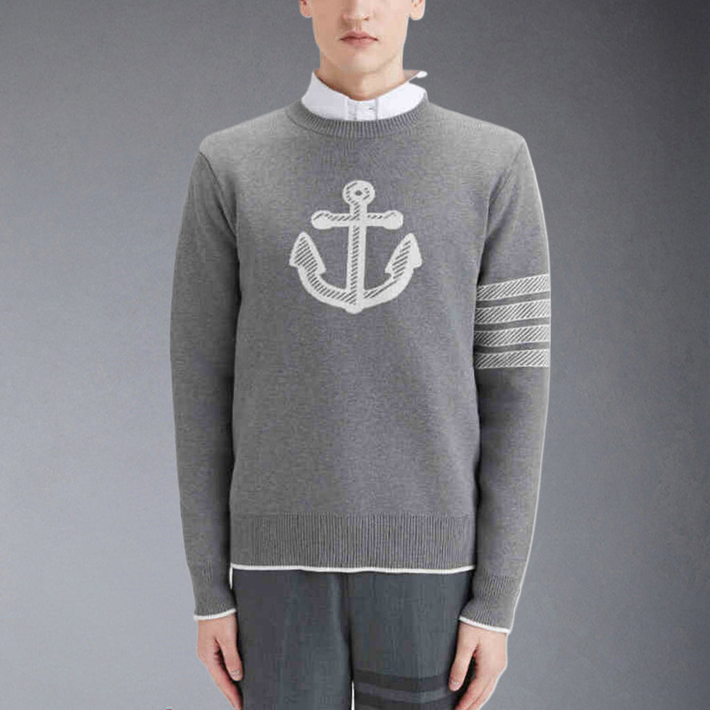 Exclusive Thom Browne 2025 Casual Sweater — Light Blue — Size 1/M — Front View