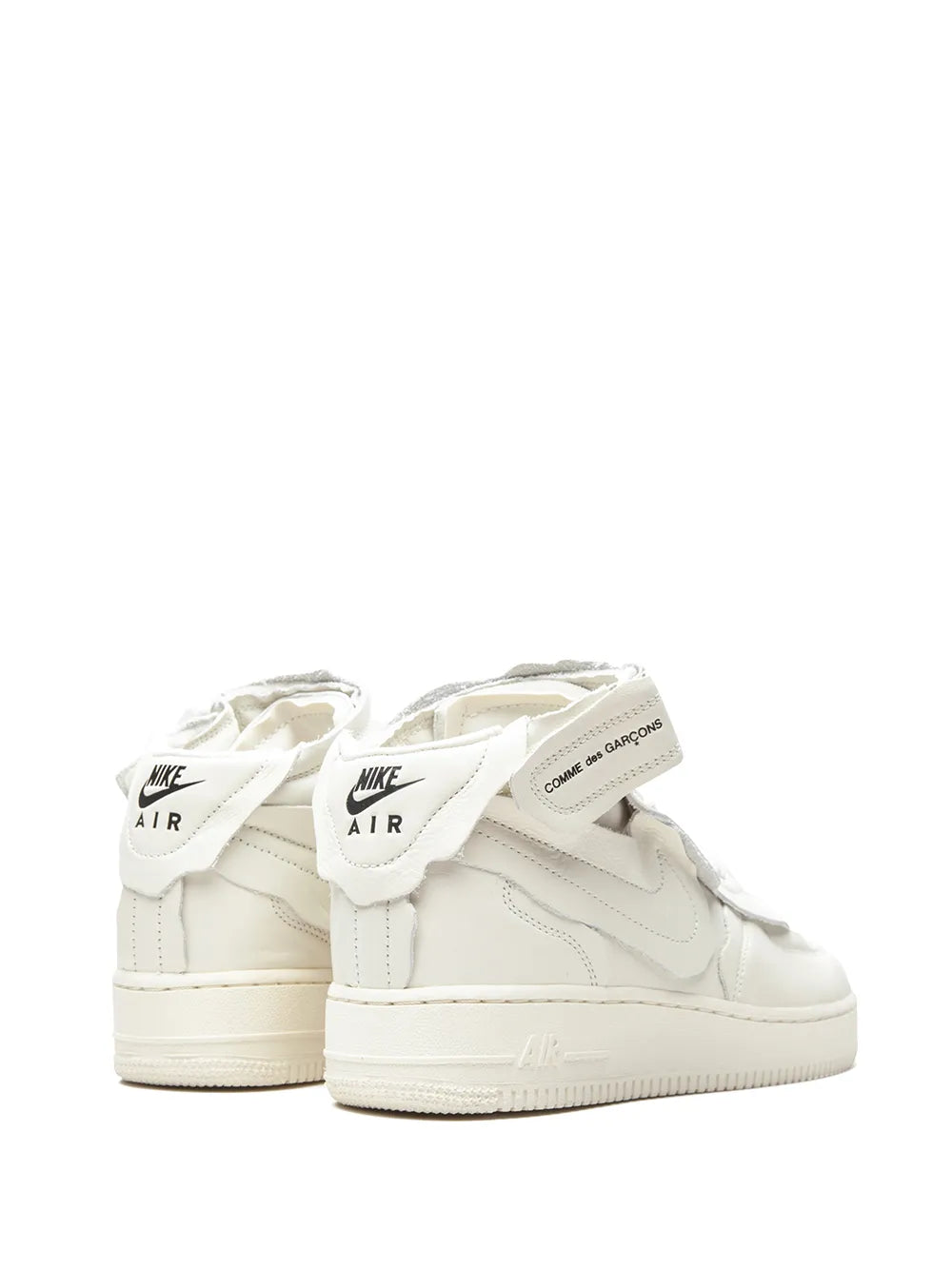 Exclusive Nike X Comme Des Gar n Air Force 1 Mid White Sneakers — Same as shown — Size US M 3.5 - US W 5 — Back View