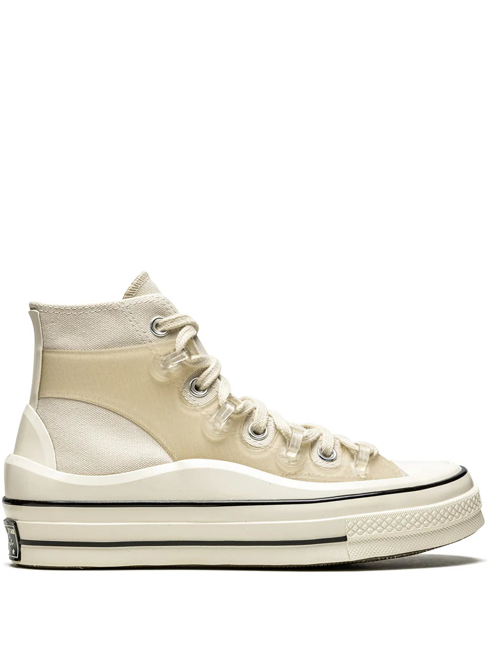 Exclusive Converse X Kim Jones Chuck 70 Utility Wave Hi Natural Sneakers — Same as shown — Size US M 8 - US W 9.5 — Front View
