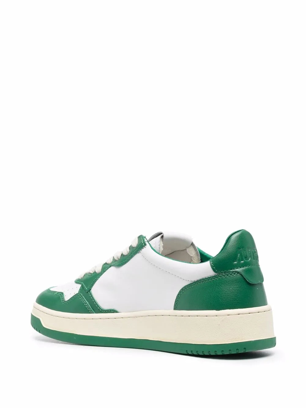 Exclusive Autry Two-Tone Lace-Up Sneakers — White — Size US M 3.5 - US W 5 — Back View