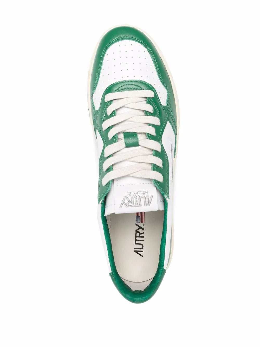 Exclusive Autry Two-Tone Lace-Up Sneakers — White — Size US M 3.5 - US W 5 — Top View
