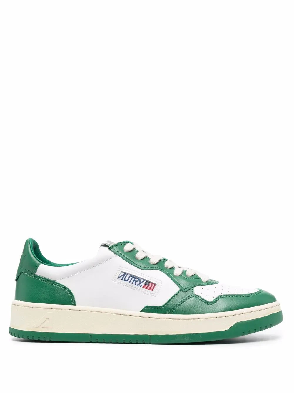 Exclusive Autry Two-Tone Lace-Up Sneakers — White — Size US M 3.5 - US W 5 — Front View