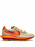 Exclusive Nike X Sacai X Clot Ldwaffle Net Orange Blaze Sneakers — Beige/Orange/Red — Size US M 6 - US W 7.5 — Front View