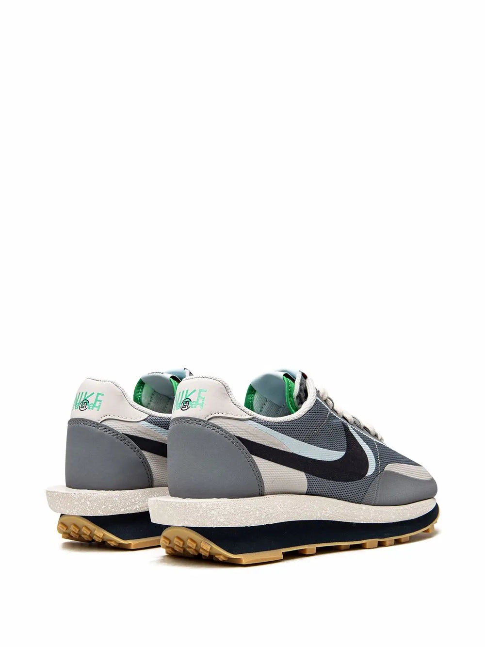 Exclusive Nike X Clot X Sacai Ldwaffle Cool Grey Sneakers — Grey — Size US M 3.5 - US W 5 — Back View
