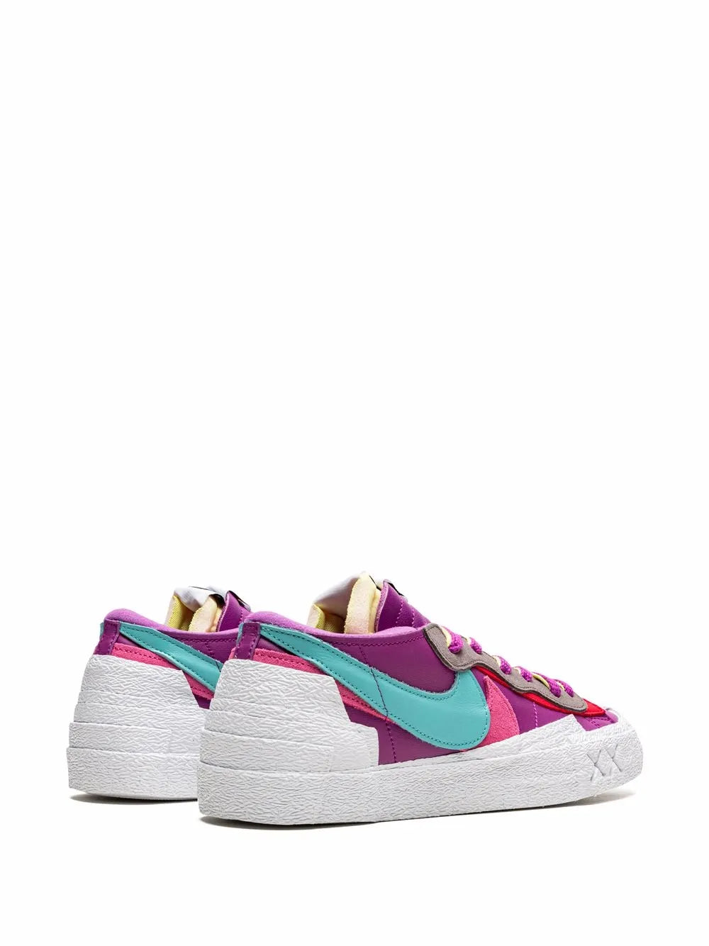 Exclusive Nike X Sacai X Kaws Blazer Low Purple Dusk Sneakers — Violet — Size US M 6 - US W 7.5 — Back View