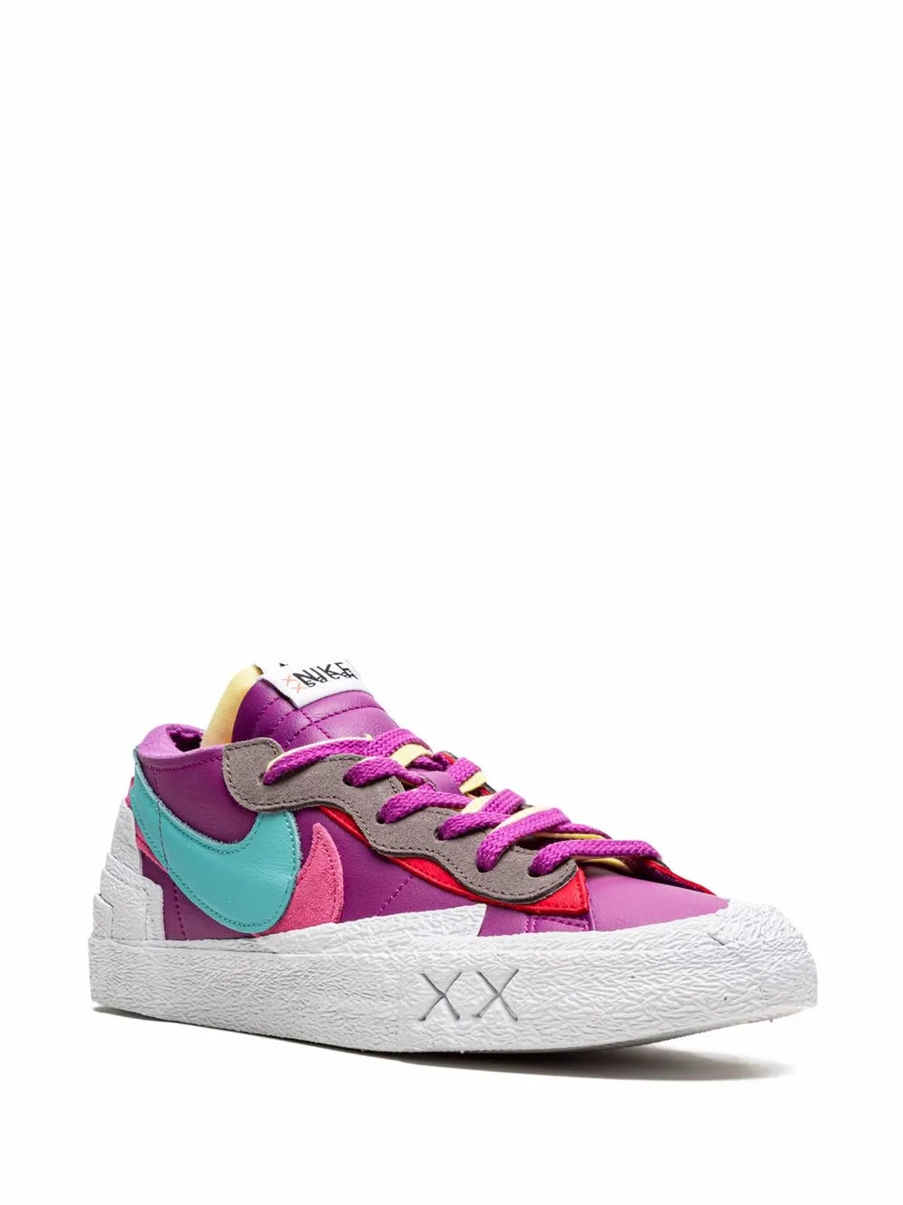 Exclusive Nike X Sacai X Kaws Blazer Low Purple Dusk Sneakers — Violet — Size US M 6 - US W 7.5 — Side View